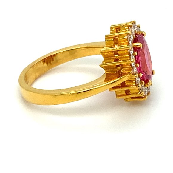 Certified Mahenge Spinel 2.05ct Diamonds 22K Ring - Picture 3 of 8